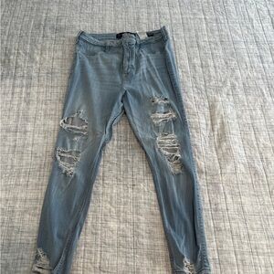 Hollister Women's Distressed Blue Skinny Jeans